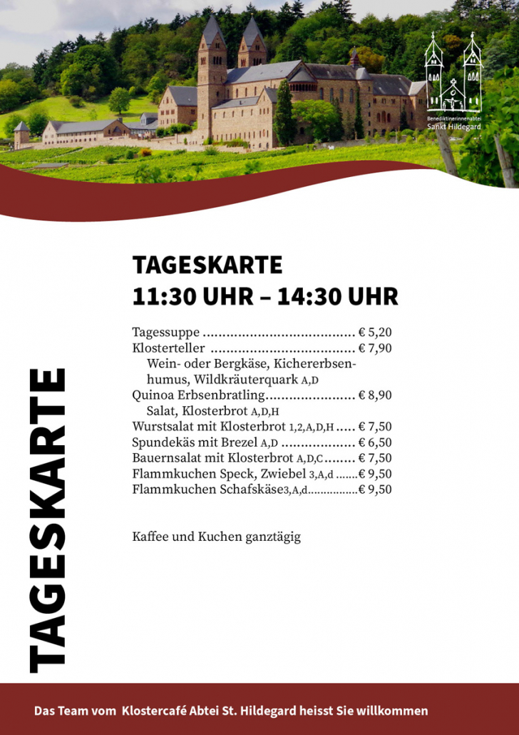 Tageskarte Klostercafe Tageskarte Klostercafe
